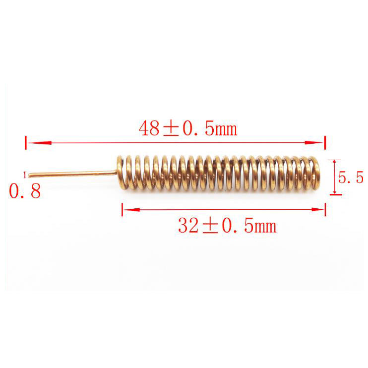 433Mhz Straight Spring Antenna 433.92MHZ 3DBI Phosphor Copper Remote Controller Internal Helical Antenna