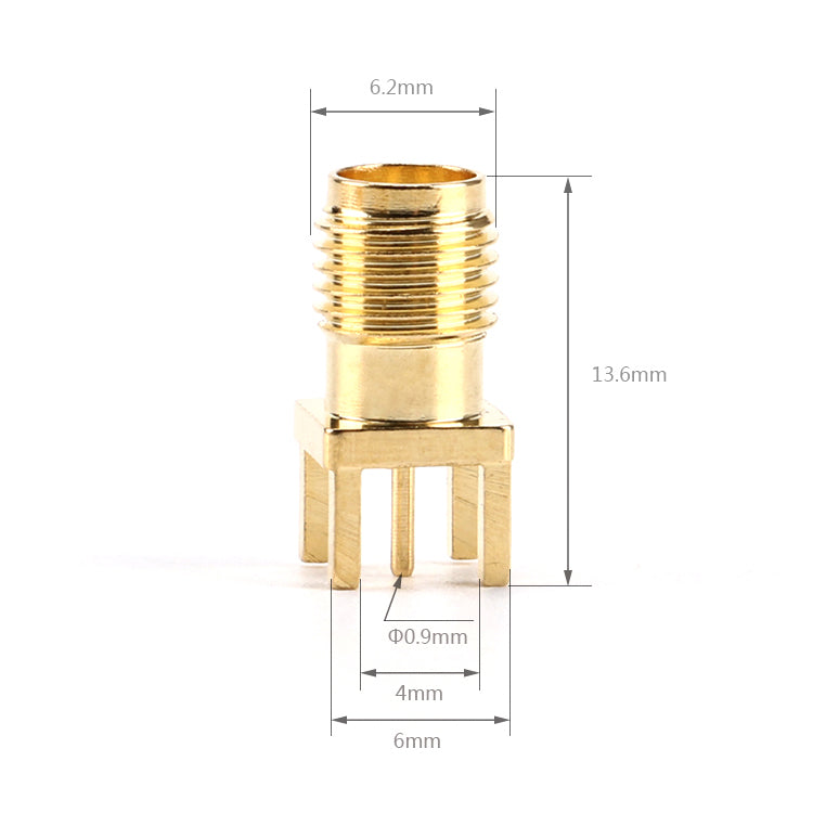 SMA Female Jack Solder Nut Edge PCB Clip Straight Mount Gold Plated RF SMA Connector Receptacle Solder