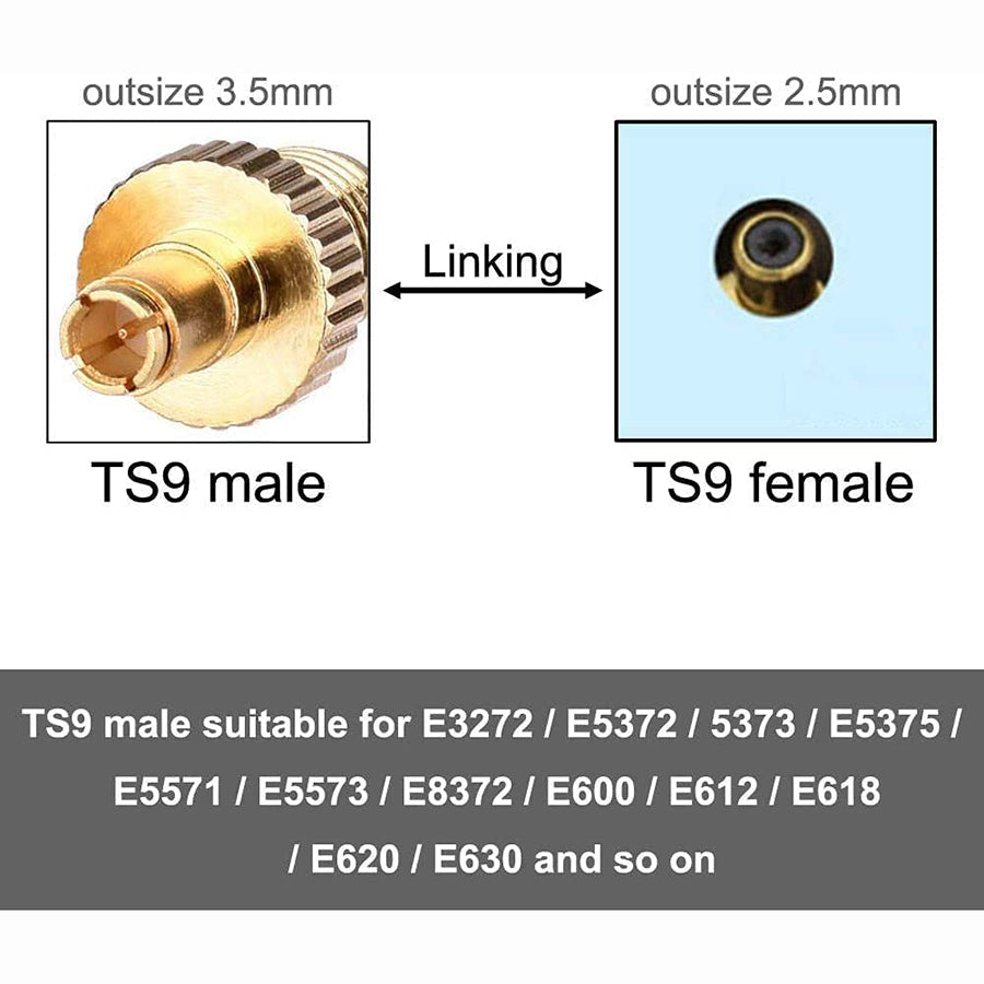 Goldplated SMAK-TS9J Adapter SMA Female Plug to TS9 Male Plug RF Coaxial Connector