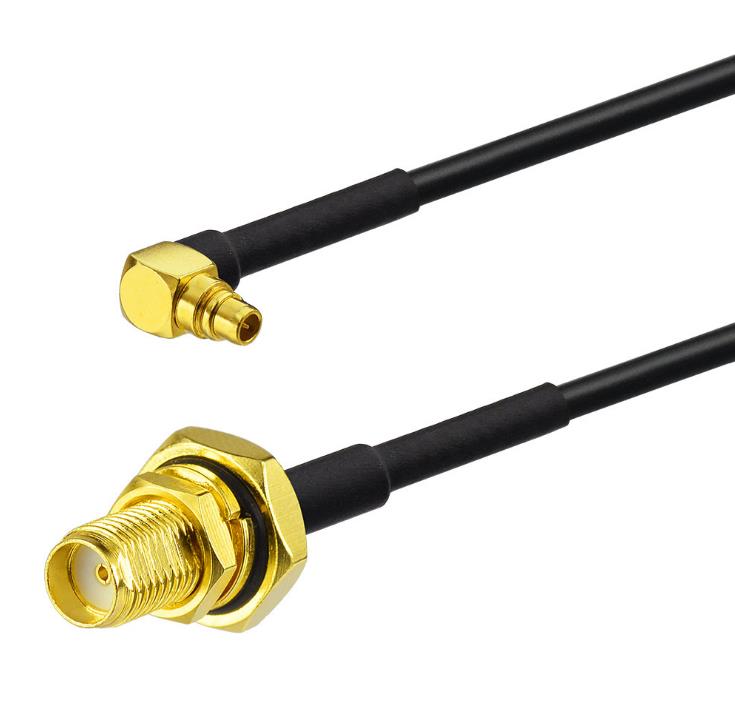 90 Degree MMCX Male to SMA Female RG174 Coaxial Cable