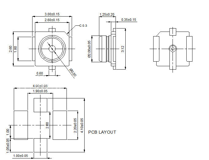 20279 RF Header U.FL Receptacle IPX I-PEX Connector