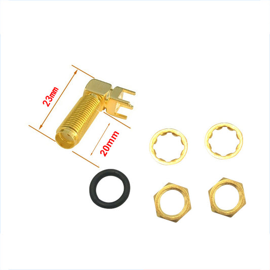 15mm 17mm 20mm 23mm 28mm RF Waterproof SMA-KWE Connector SMA Female 4 Pins Square Stand Right Angle PCB Mount Solder Connector