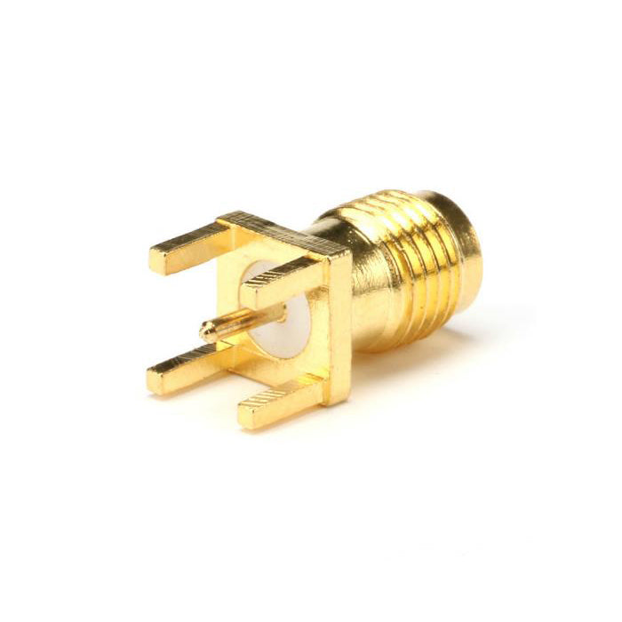SMA Female Jack Solder Nut Edge PCB Clip Straight Mount Gold Plated RF SMA Connector Receptacle Solder
