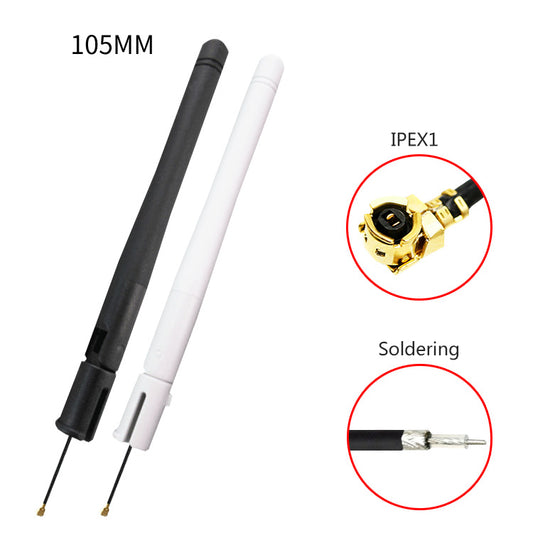 105mm 3dBi 2.4GHz 2.4G 5.8G WiFi Dual Band Rubber Antenna External WIFI With RG1.13 Coaxial Cable Ipex Connectors