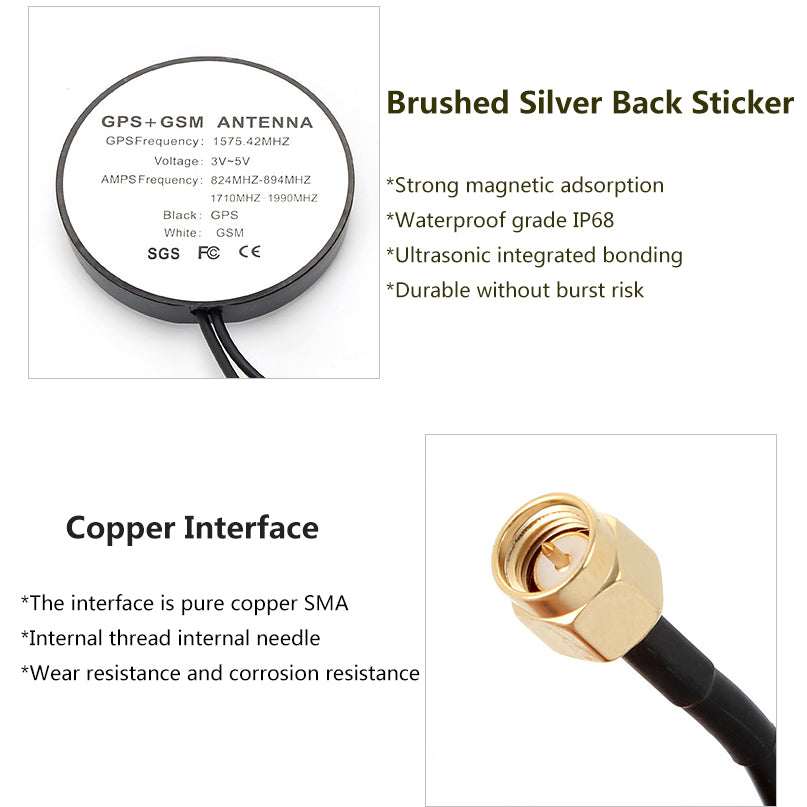 High Performance SMA GPS GSM Combined Antenna 2 in 1 Circular 4G GPS Antenna