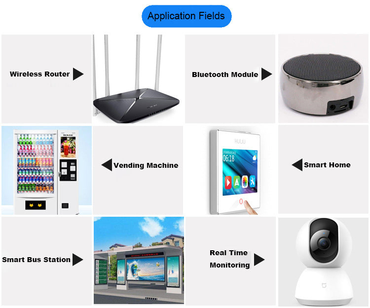 48*14mm Yellow 5DBI 2.4g /5.8G Dual Band Internal High Gain Wireless Router WIFI Network Card PCB Antenna