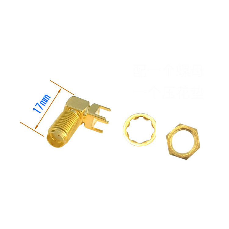 15mm 17mm 20mm 23mm 28mm RF Waterproof SMA-KWE Connector SMA Female 4 Pins Square Stand Right Angle PCB Mount Solder Connector
