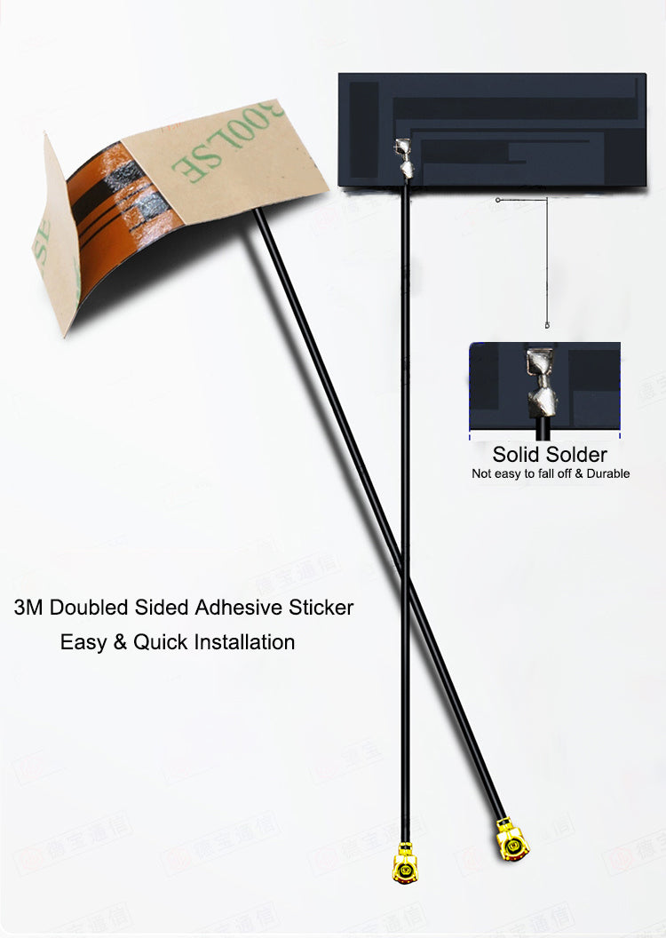 40*15mm GSM 2G 3G 4G CDMA WCDMA LTE U.FL Connector RG1.13 FPC Softboard Antenna