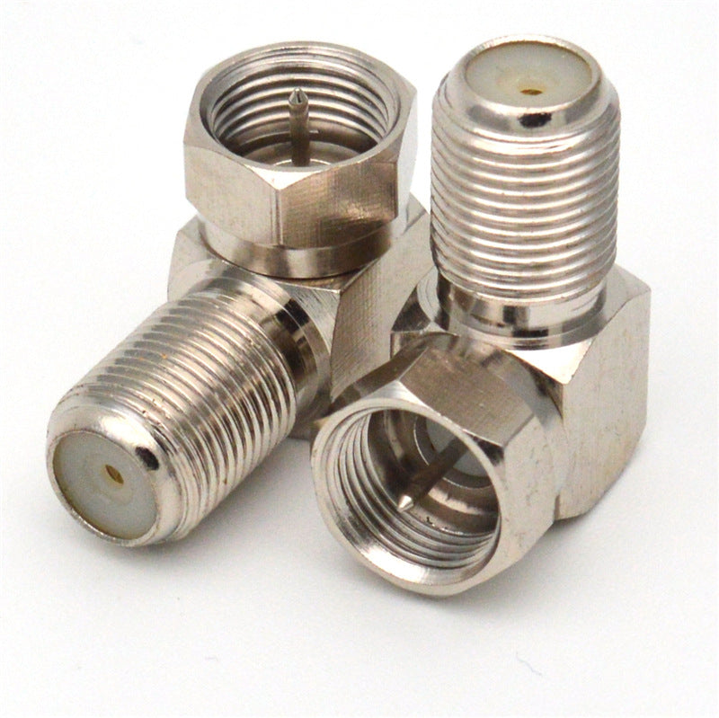 Copper Nickel Plating Right Angle 90degree Coaxial RF F male to F Female F-JKW Connector