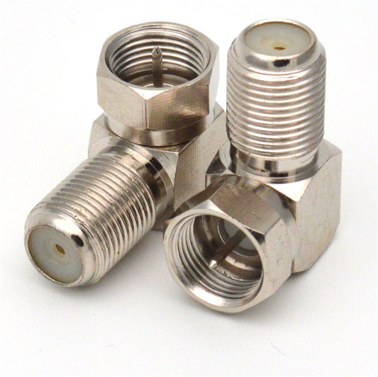 Copper Nickel Plating Right Angle 90degree Coaxial RF F male to F Female F-JKW Connector