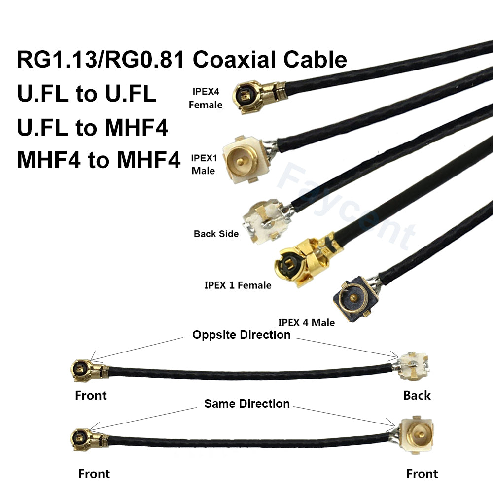 IPEX1 U.FL MHF4 RG1.13 RG0.81 Wireless Network Card Module Antenna Adapter Coaxial Cable