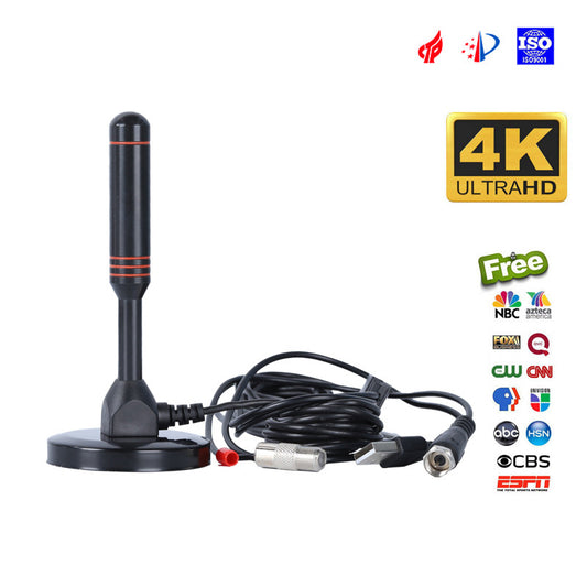 Indoor Magnetic Base Red Circle Rod Digital TV Antenna with IEC N-Male Connector