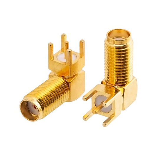 SMA Female Thru Hole PCB Mount Bulkhead Right Angle 20mm Long Version SMA RF Connector