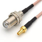 CRC9J/FK CRC9 Male to F female Nut Bulkhead Connector RG316 Pigtail Coaxial Cable 15cm