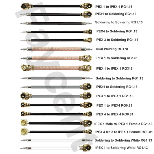 UF.L IPEX1 IPEX3 IPEX4 MHF4 Welding RG0.81 RG1.13 RG178 Coaxial Cable