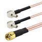 RP-SMA Male to Dual TS9 Male Right Angle Low Loss RG316 Coaxial Cable for GSM CDMA 3G 4G GPS WIFI DAB Ham Radio TV Antenna