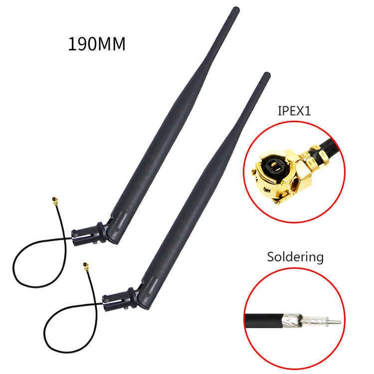 19CM 2400-2500Mhz 4900-5900MHz 5dbi 15cm RG1.13 Cable Ipex Omni 2.4G 5.8G Dual Frequence Whip Antenna Wifi