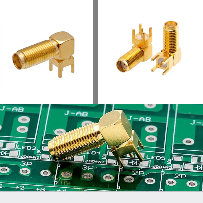 SMA Female Thru Hole PCB Mount Bulkhead Right Angle 20mm Long Version SMA RF Connector