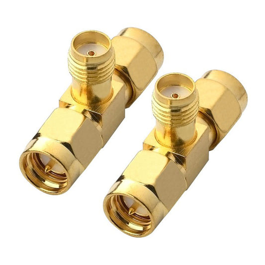 Antenna Adapter SMA Female to Dual SMA Male Connector T Type 3 Way Splitter Antenna Converter